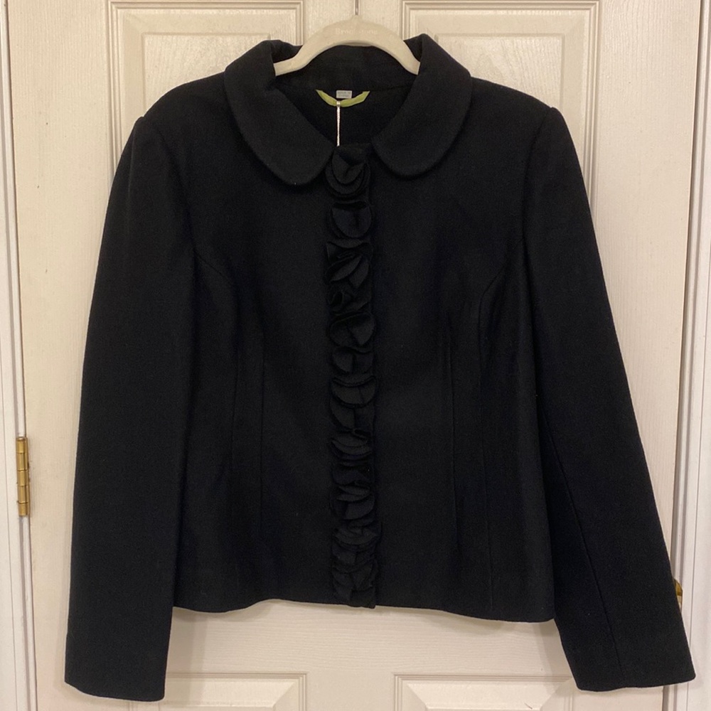 *NWT* Boden Ruffle Wool Blend Snap Up Moro Jacket